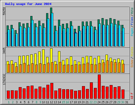 Daily usage for June 2024